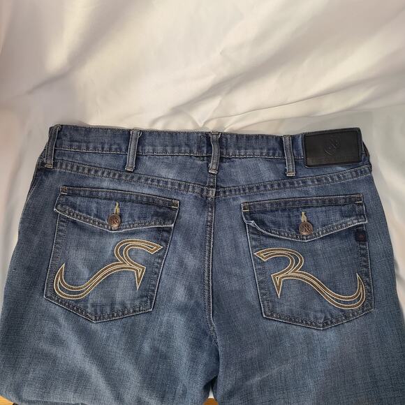 Rock & Republic Neil Jeans Men's 38 x 30 blue denim Relaxed Straight Leg Y2K - Picture 6 of 14